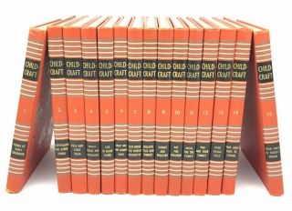 Set Of 15 Vintage Childcraft Books 1 - 15 Orange Edition 1954 Complete Hard Cover