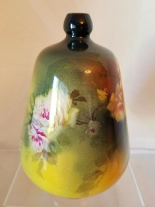 Vintage Antique Royal Bonn Large Bud Vase - Hand Painted Flowers - Numbered Gree 4