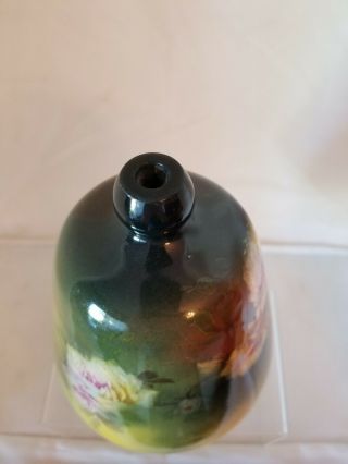 Vintage Antique Royal Bonn Large Bud Vase - Hand Painted Flowers - Numbered Gree 5