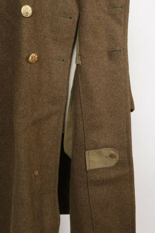 Vintage WWII Wool OD Military Overcoat Dated 1941 USA Mens Size 36 R 8