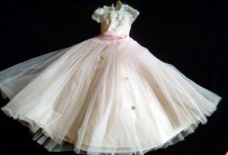 Rare 1950s Tagged Cissy Madame Alexander Pink Evening Dress
