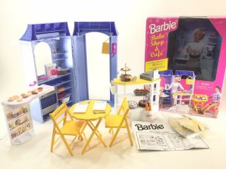 Euc Barbie Bake Shop & Cafe 1998 Mattel Complete And Instructions