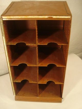 Vintage Industrial Metal Cabinet 8 Bins Cubbies Storage Organizer