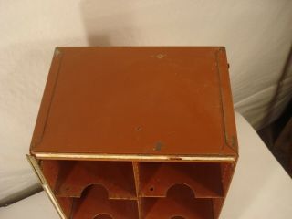 Vintage Industrial Metal Cabinet 8 Bins Cubbies Storage Organizer 4