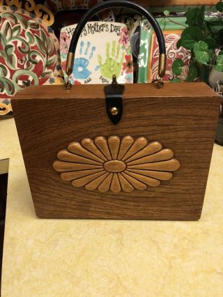Vintage Enid Collins Of Texas Wood Box Bag Purse
