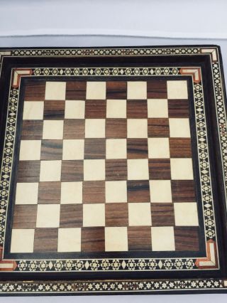 True Wood Marquetry Chess Checker Board Vtg Inlaid 12 " X 12 "