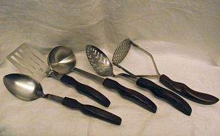 Cutco Vtg Stainless Kitchen Utensil Set Spatula Spoons Ladle Masher 12 Thru 16