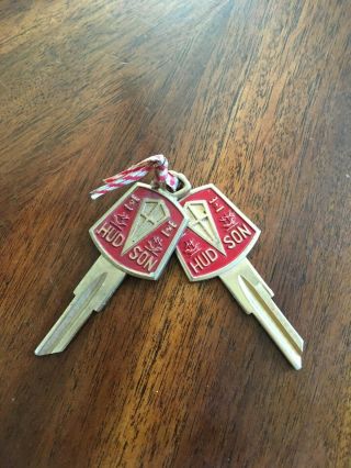 2 Vintage Hudson Key Blanks - Gold Plated