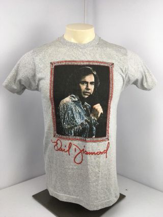 Vintage 1980 Neil Diamond Concert Tour T Shirt Size Large Screen Stars
