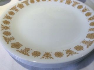 32 VTG CORELLE CORNING BUTTERFLY GOLD FLOWER dinnerware plates bowls cup saucers 2