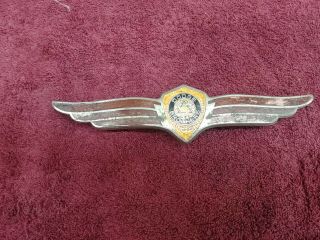 Vintage Dodge Brothers Winged Enamel Porcelain Emblem Badge 9”