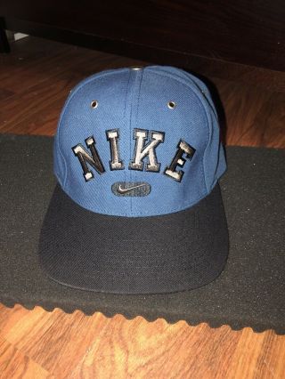 Vintage 90s Nike Snapback Hat Cap Spellout Block Letter Spell Out Rare