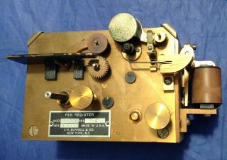 Vintage J.  H.  Bunnell & Co Brass Telegraph Pen Register Mod.  Ks - 3106 (nr)