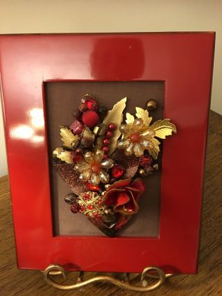 Vintage jewelry art,  Christmas trees,  Angels,  Flower Vases,  Collages,  etc framed 2