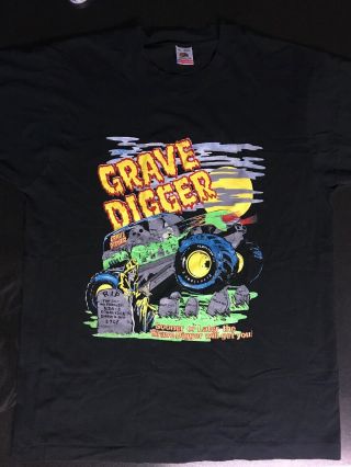 Vtg Grave Digger T - Shirt Xl Vintage Monster Truck 90s Made In Usa