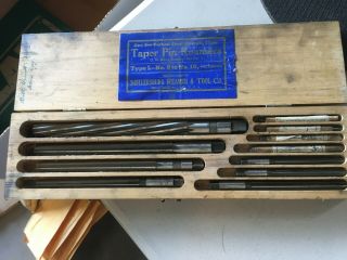 Vtg Millersburg Taper Pin Reamers Type L 0 - 10 Set Carbon Steel Straight Flute