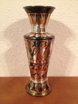 Possibly Vintage Egyptian Revival Style Vase W/ Figure & Animal Decoration