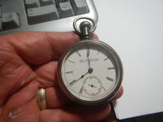 Elgin Pocket Watch Runs,  2 1/8 Inch Harness Racer Back Old Estate