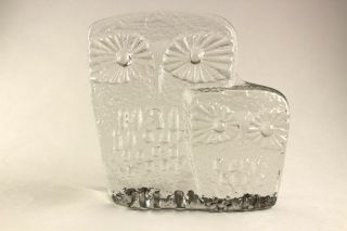 Vintage Blenko Textured Glass Owls Icefloe Don Shepherd Art Glass Figurine