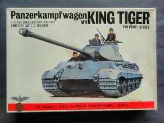 Vintage & Rare 1/48 Bandai German Ww2 King Tiger Heavy Tank Model Kit