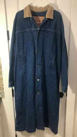 Vintage Levis Strauss & Co.  Denim Western Cowboy Ranch Duster Trench Coat Usa