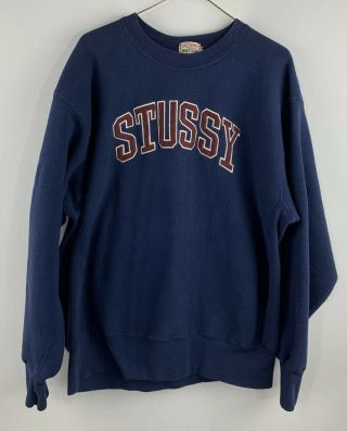 Stussy Vintage Men’s Embroidered Logo Sweatshirt,  Size Xl