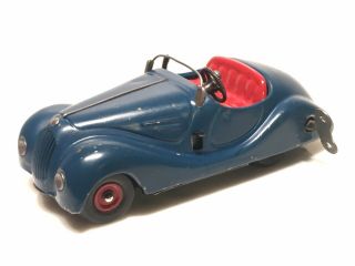 Vintage 1930s Schuco Examico 4001 Blue Wind - Up Toy Car,  Made In Germany,