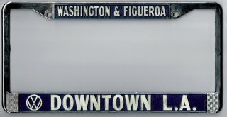 Los Angeles California Downtown Volkswagen Vintage Dealer License Plate Frame