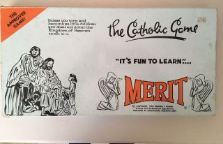 Merit The Catholic Game 1962 Vintage Board Game Church Christian Learn Religion