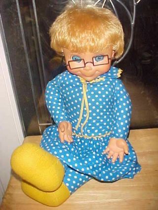 Vintage 1967 Family Affair 22 " Mrs Beasley Apron Collar & Glasses - Does Not Talk