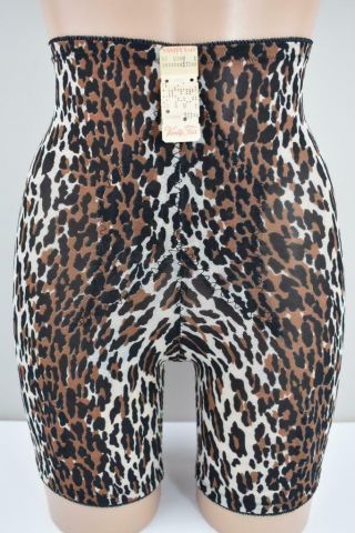 Sassy Vintage Vanity Fair Leopard Panty Girdle W/4 Garters Nos W/tags Sz Medium