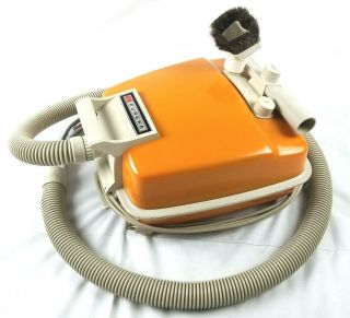 Vintage Eureka Canister Vacuum Cleaner Canned Ham Model 3460 Orange Accessories