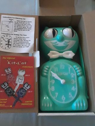 Vintage Kit Cat Klock Kat Klock Box And Papers Turquoise Wall Clock Model Nib