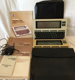 2 Vintage Radio Shack Trs - 80 Model 100 Portable Computers&cases,  1