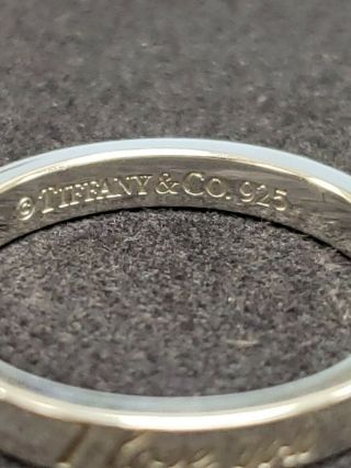 Rare Vintage Silver 925 Tiffany & Co.  Notes " I Love You " Band Ring - Size 8