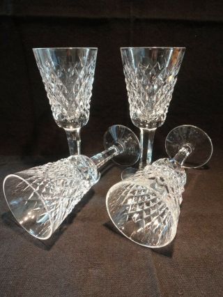 Vintage Waterford Crystal Alana (1952 -) 4 Sherry Wines 5 1/8 " Made In Ireland