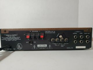 Vintage Realistic STA - 19 AM/FM Stereo Personal Receiver Wood Grain 5