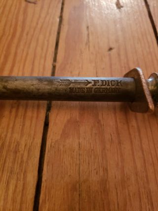 Rare Vintage F Dick Reverse Arrow butchers sharpening steel 21 