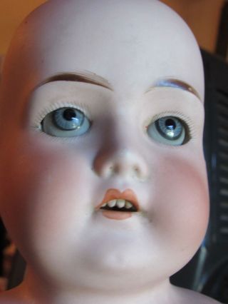 Antique German Doll,  Lissy 1,  Bisque Head,  Leather Body,  Armand Marseille ? 24 "