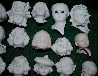 20 antique german bisque doll heads 2