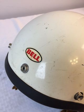 VINTAGE 70 ' S BELL RT WHITE MOTORCYCLE HELMET Toptex size 7 1/2 3