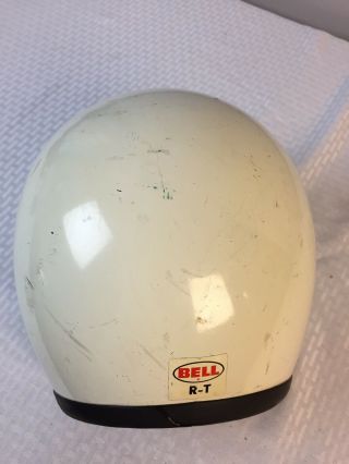 VINTAGE 70 ' S BELL RT WHITE MOTORCYCLE HELMET Toptex size 7 1/2 4