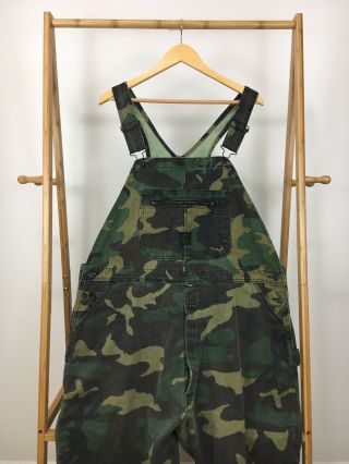 Rare Vtg Pointer Brand Camouflage Bib Overalls Size W48 L - M Usa