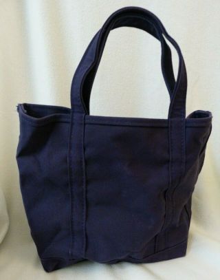 Vintage Ll Bean Canvas Boat Bag Rare Dark Blue On Blue Boat And Tote Usa