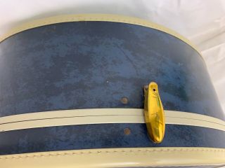 Vintage Train Case Blue Samsonite Round Luggage Hat Box Mid Century Stye No 4720 6