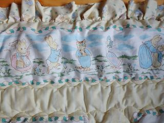 Vintage Quiltex Peter Rabbit Beatrix Potter Quilted Crib Comforter Baby Blanket 2