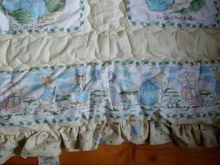 Vintage Quiltex Peter Rabbit Beatrix Potter Quilted Crib Comforter Baby Blanket 7