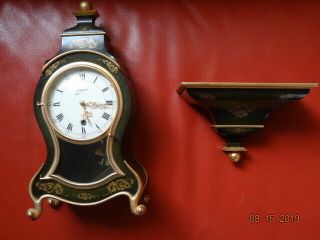 Vintage German Schmid Wind Up 8 Day Shelf Clock
