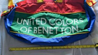Vintage 80s 90s United Colors of Benetton Color Block Duffle Luggage Gym Bag 8