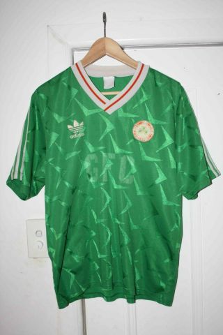 Vintage Fai 1989 Republic Of Ireland Football Jersey Italia 